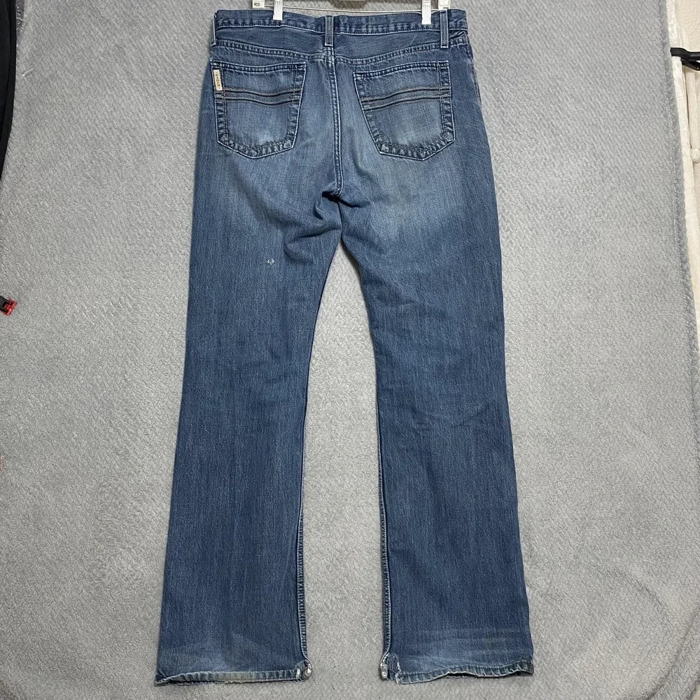 Cinch Grant Jeans Mens 35x33 Blue Denim Relaxed Fit Straight Leg Distressed